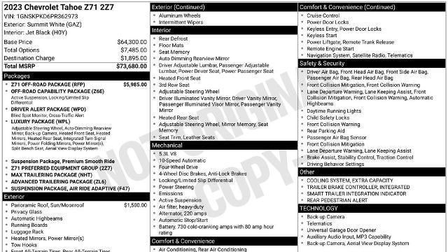 2023 Chevrolet Tahoe Z71