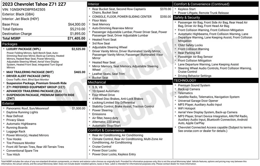 2023 Chevrolet Tahoe - $47,200
