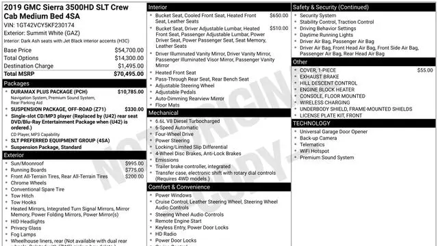 2019 GMC Sierra 3500HD SLT