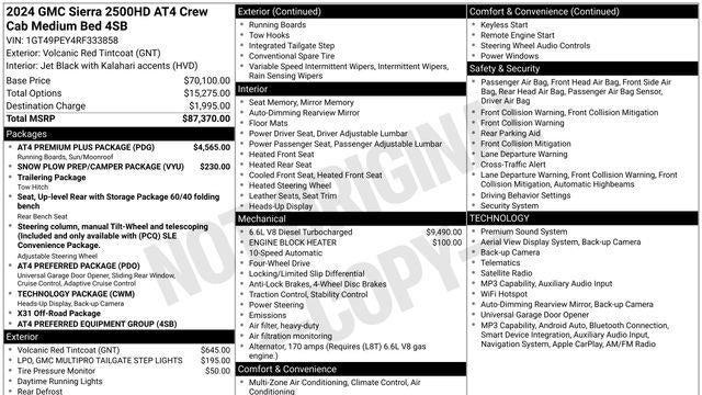 2024 GMC Sierra 2500HD AT4