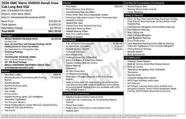 2026 GMC Sierra Hd - $79,700