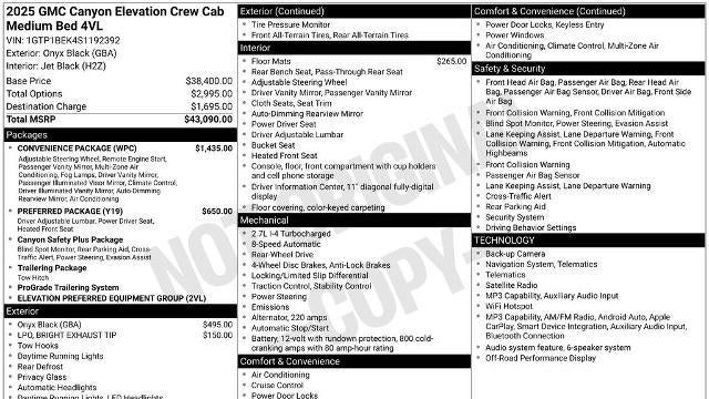 2025 GMC Canyon Elevation