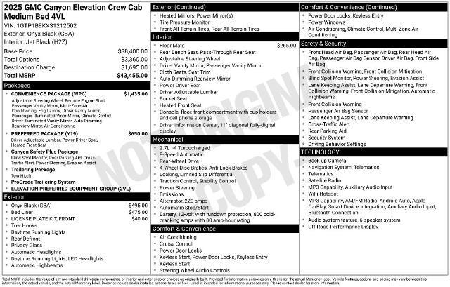 2025 GMC Canyon - $36,000