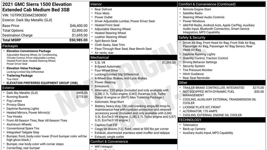 2021 GMC Sierra 1500 Elevation