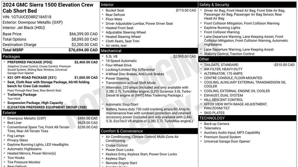 2024 GMC Sierra 1500 Elevation