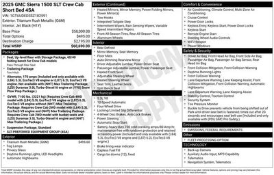 Photo of a 2025 GMC Sierra 1500 4X4 SLT 4DR Crew Cab 5.8 FT. SB for sale