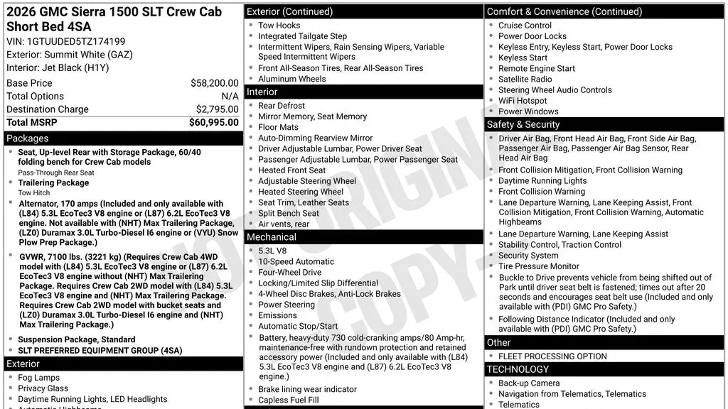 2026 GMC Sierra 1500 SLT