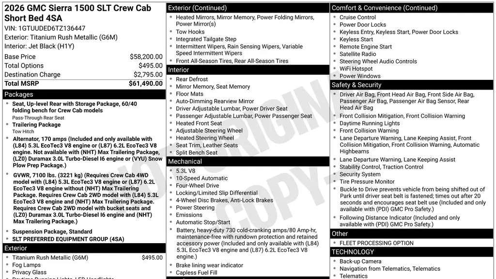 2026 GMC Sierra 1500 SLT