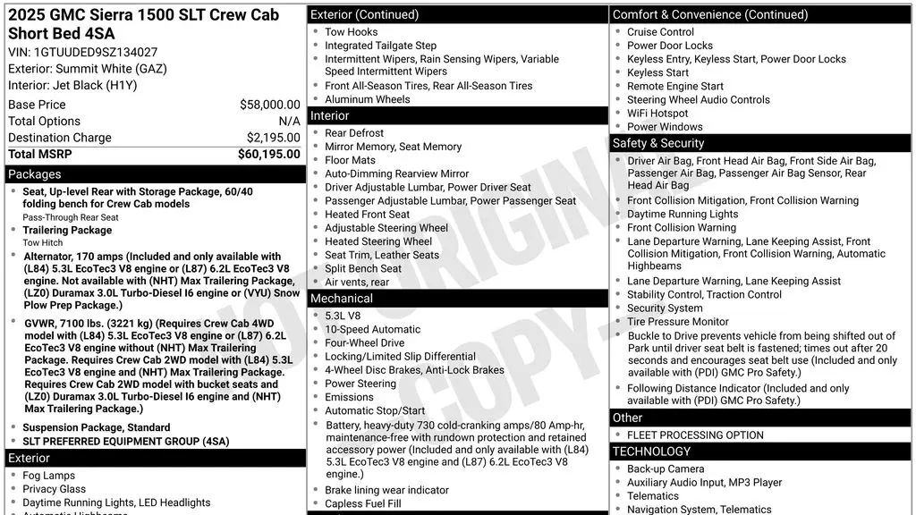 2025 GMC Sierra 1500 SLT