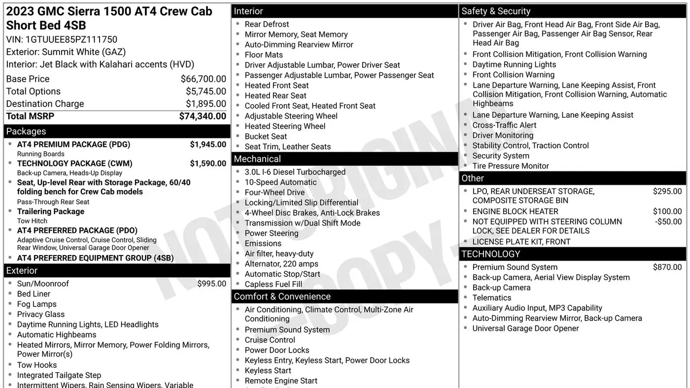 2023 GMC Sierra 1500 AT4