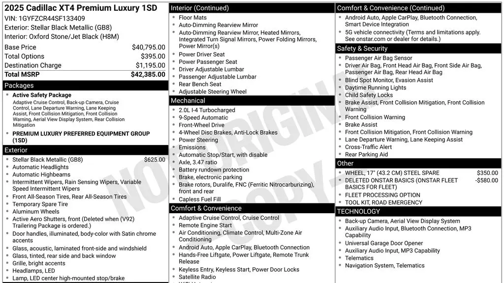 2025 Cadillac XT4 Premium Luxury
