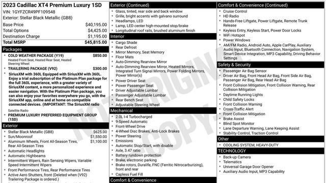 2023 Cadillac XT4 Premium Luxury