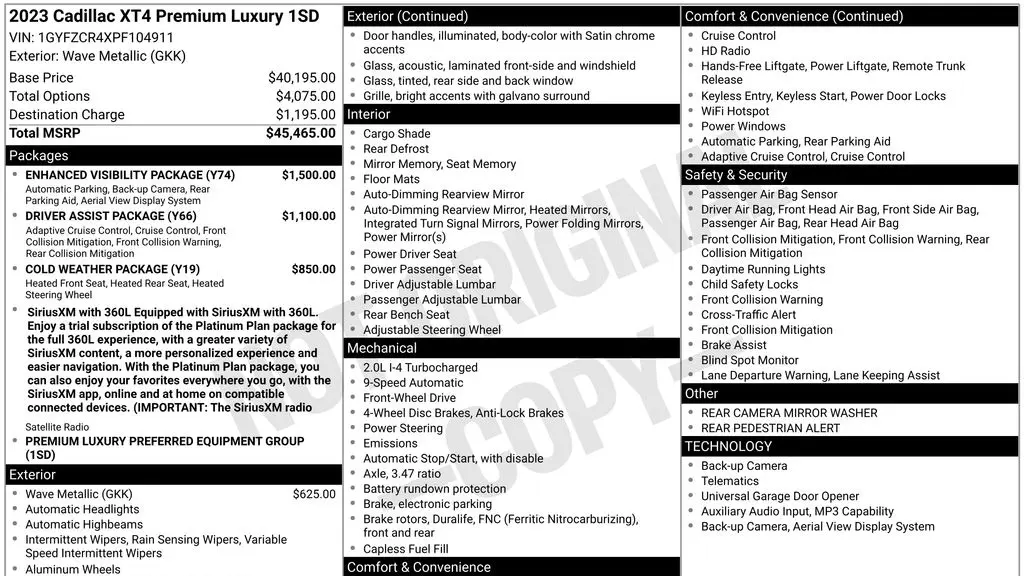 2023 Cadillac XT4 Premium Luxury