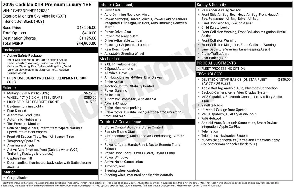 2025 Cadillac XT4 - $35,045