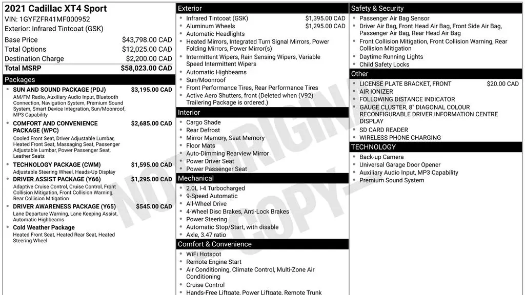 2021 Cadillac XT4 Sport