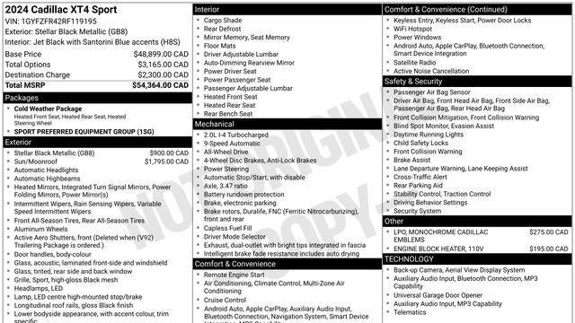 2024 Cadillac XT4 Sport