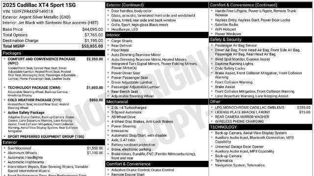 2025 Cadillac XT4 Sport
