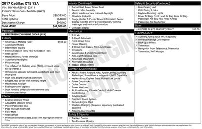 2017 Cadillac XT5 4DR SUV