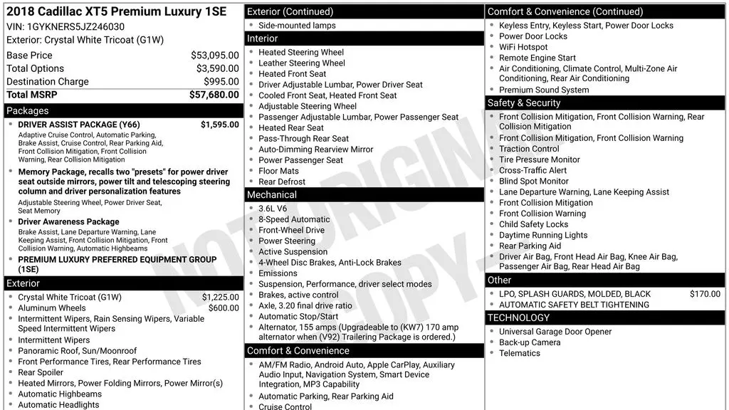 2018 Cadillac XT5 Premium Luxury