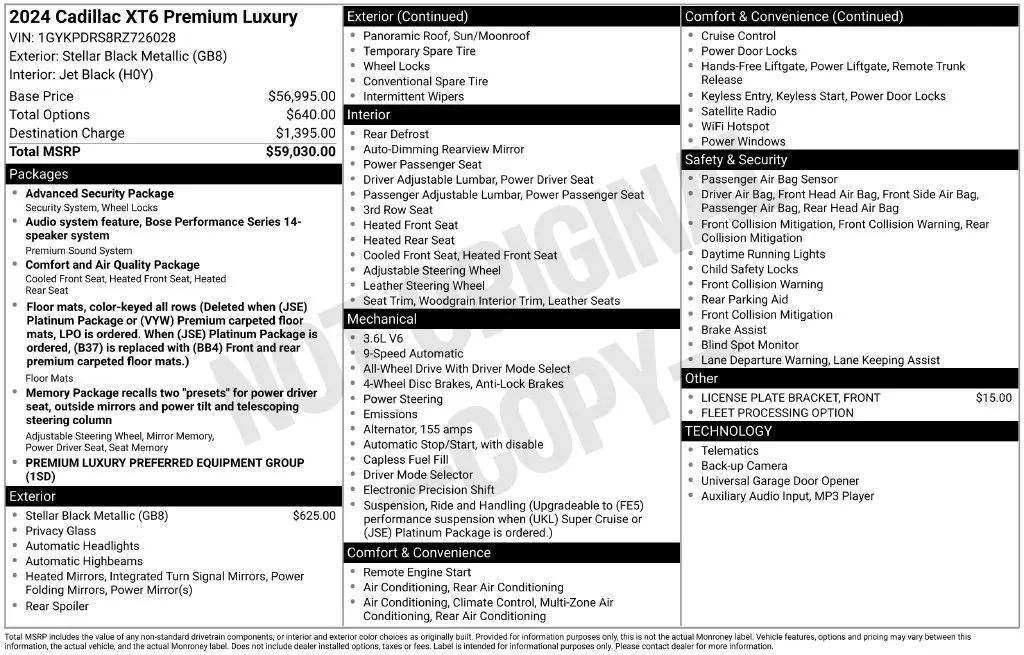 2024 Cadillac XT6 - $36,658