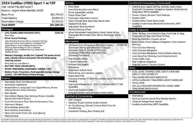 2024 Cadillac Lyriq - $38,980