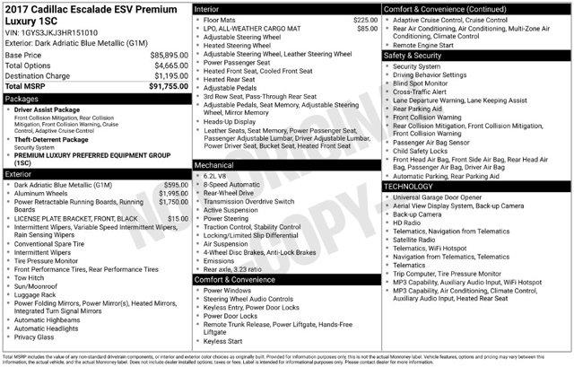 2017 Cadillac Escalade - $19,987