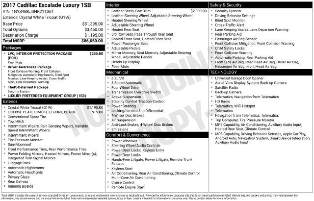 2017 Cadillac Escalade - $23,674