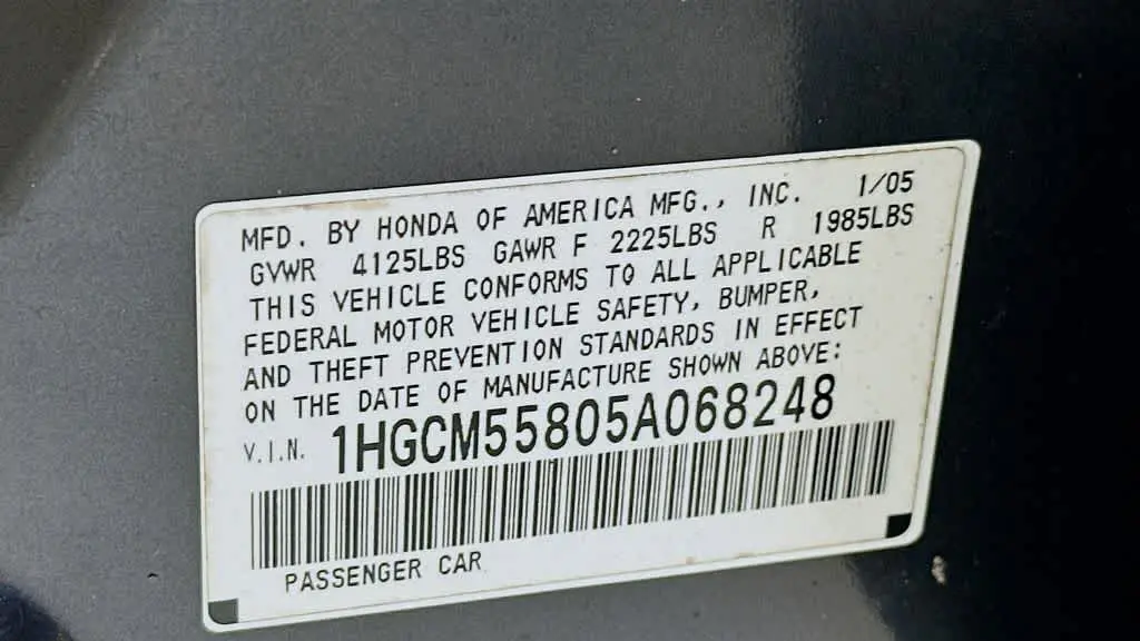 2005 Honda Accord EX w/Leather
