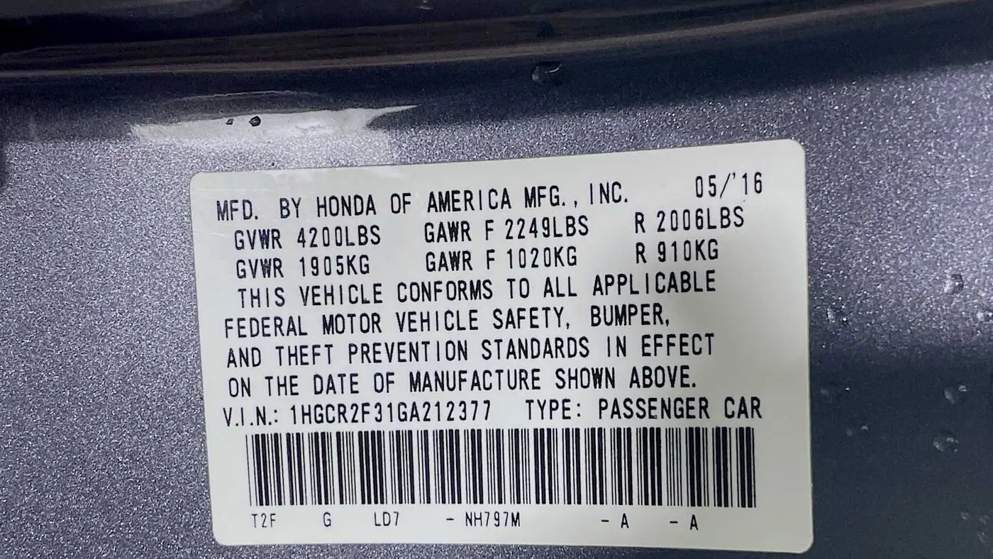 2016 Honda Accord LX