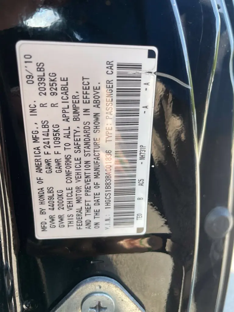 2011 Honda Accord - $2,571