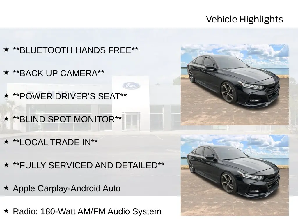 2018 Honda Accord - $15,498