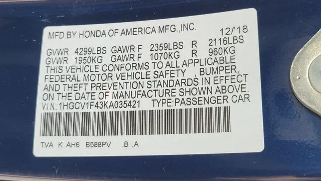 2019 Honda Accord EX