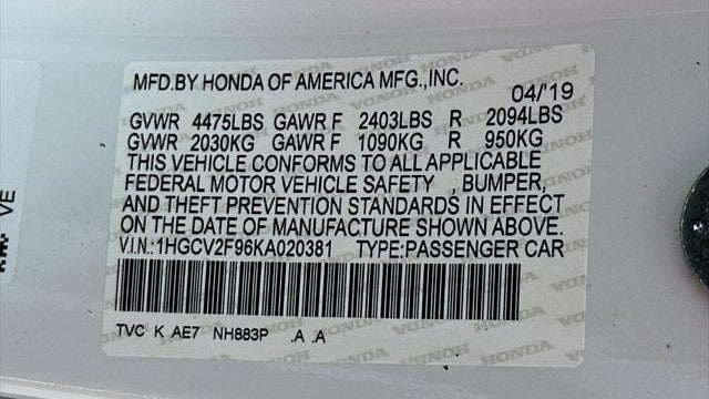2019 Honda Accord Touring