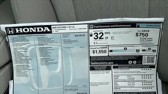 2026 Honda Accord LX