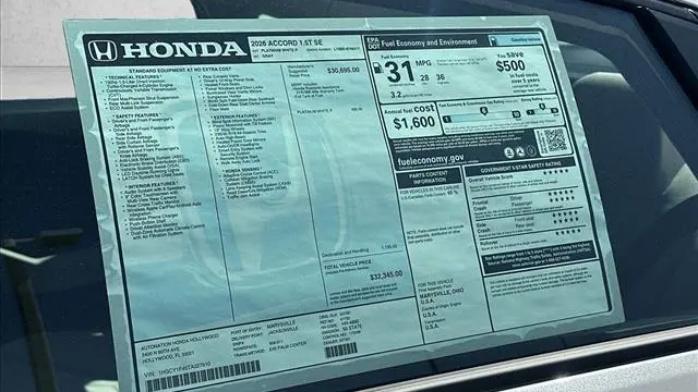 2026 Honda Accord SE