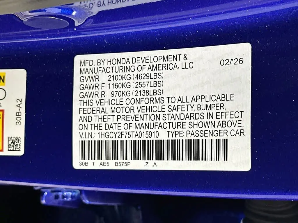 2026 Honda Accord - $34,527