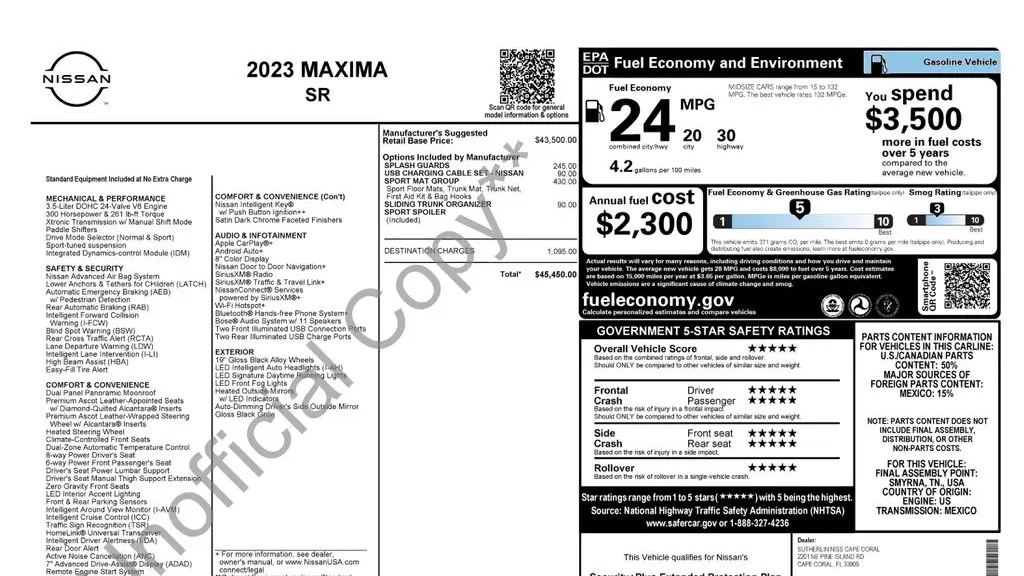 2023 Nissan Maxima 3.5 SR