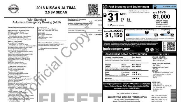 2018 Nissan Altima 2.5 SV