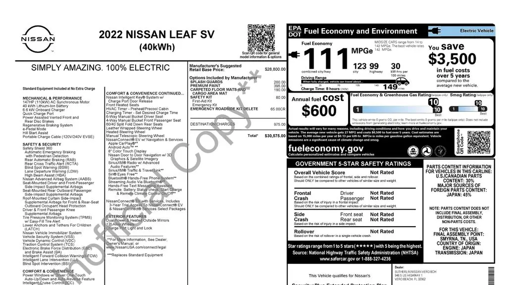 2022 Nissan LEAF SV