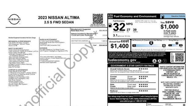 2023 Nissan Altima 2.5 S