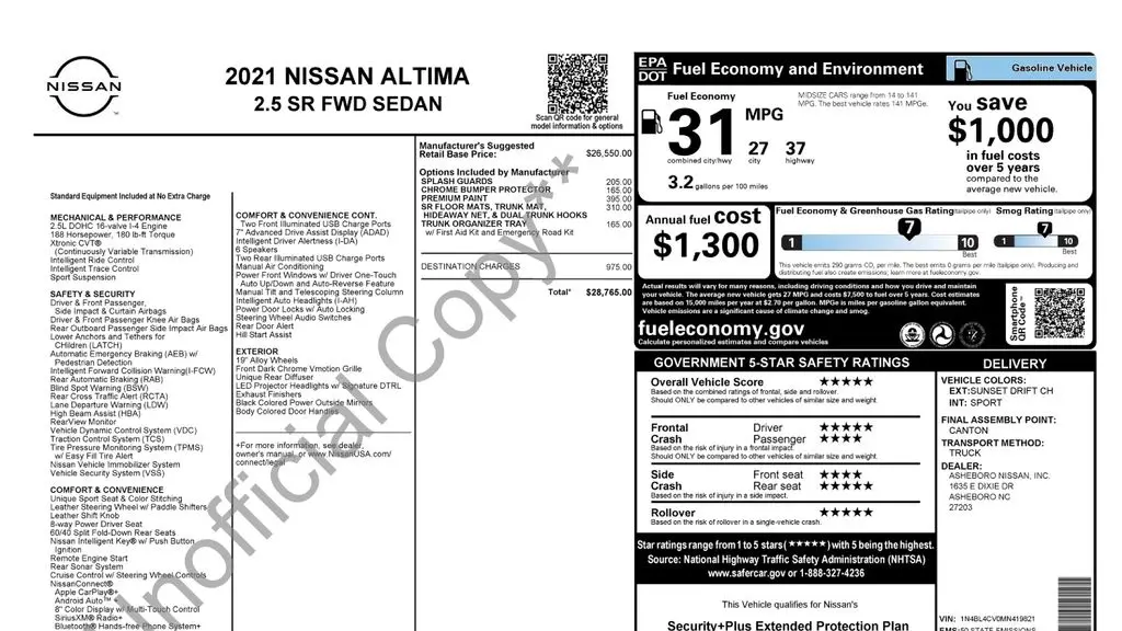 2021 Nissan Altima 2.5 SR