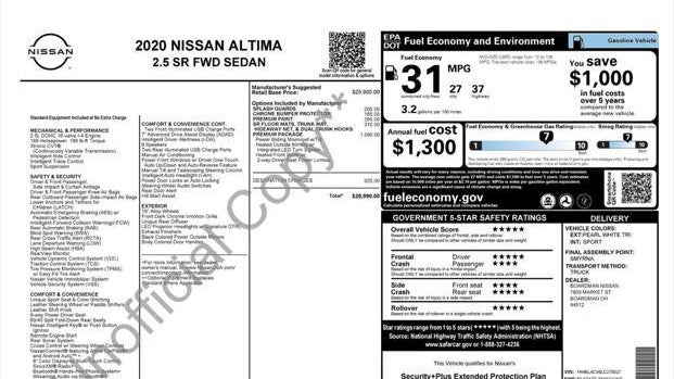 2020 Nissan Altima 2.5 SR