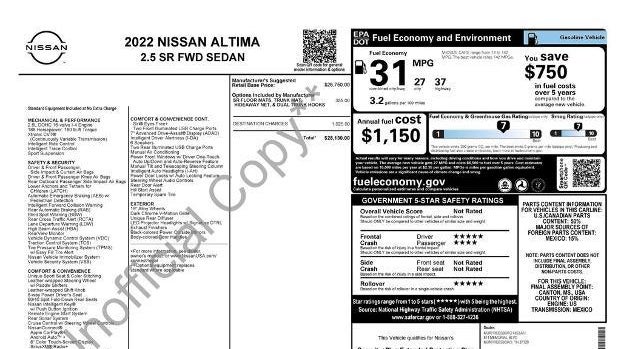 2022 Nissan Altima 2.5 SR