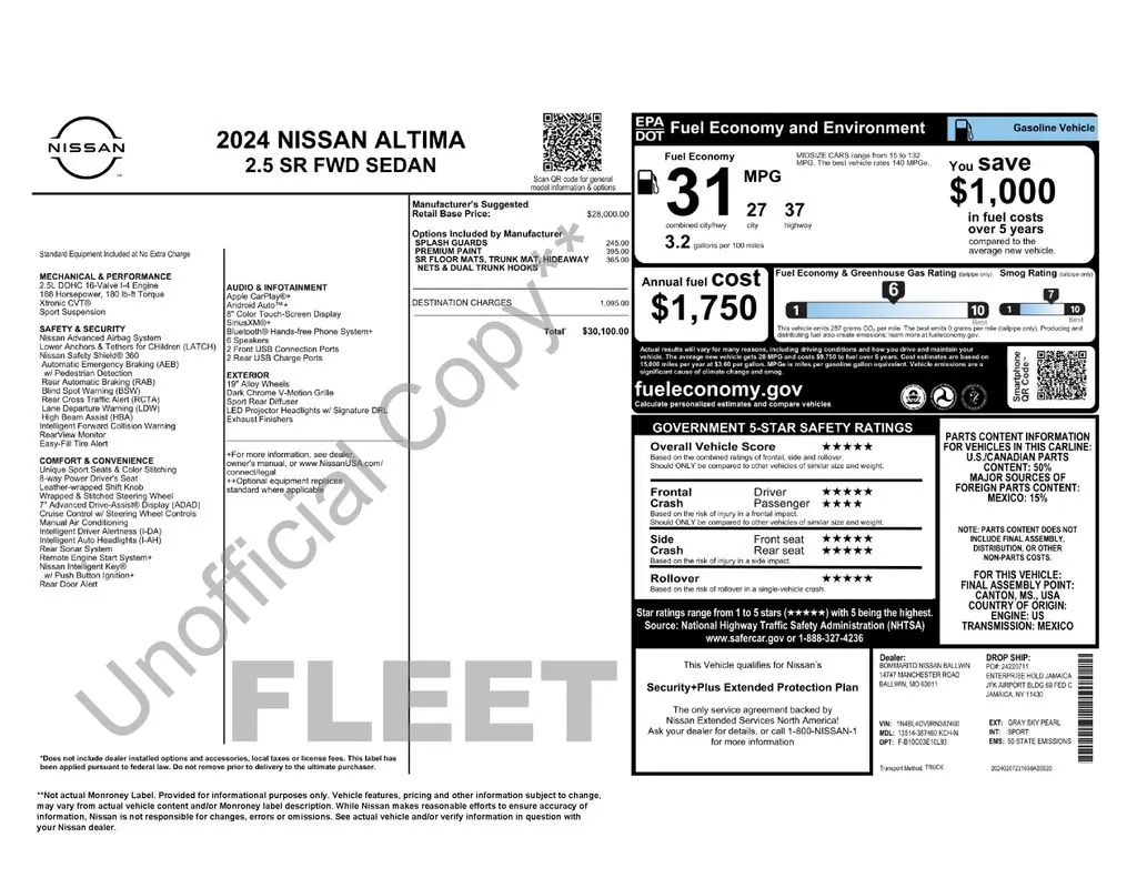 2024 Nissan Altima 2.5 SR — photo 1 of 1