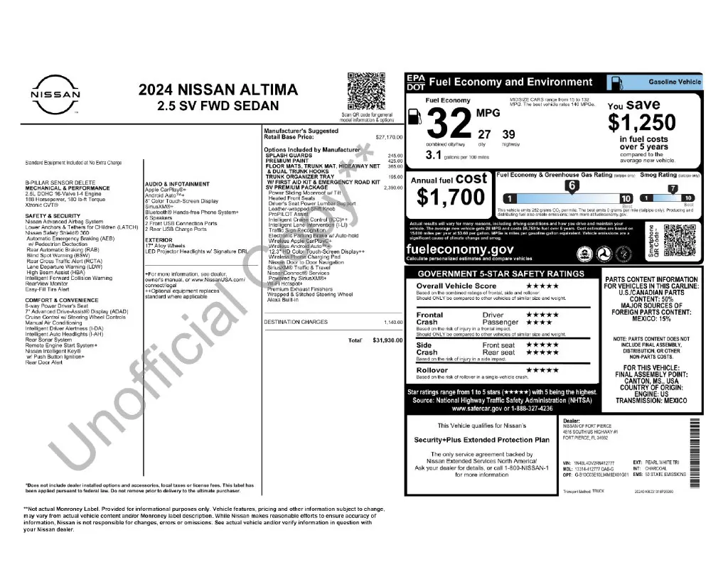 2024 Nissan Altima - $18,513