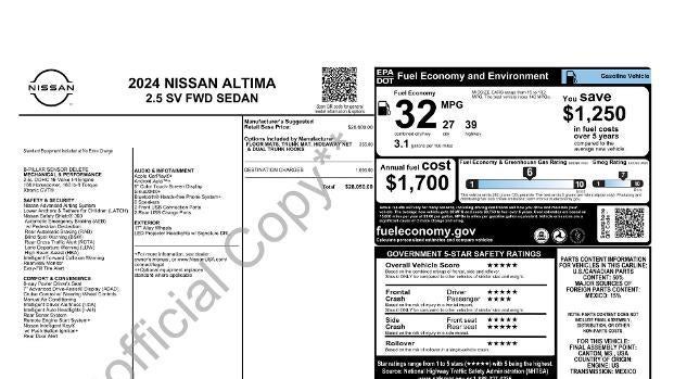 2024 Nissan Altima 2.5 SV
