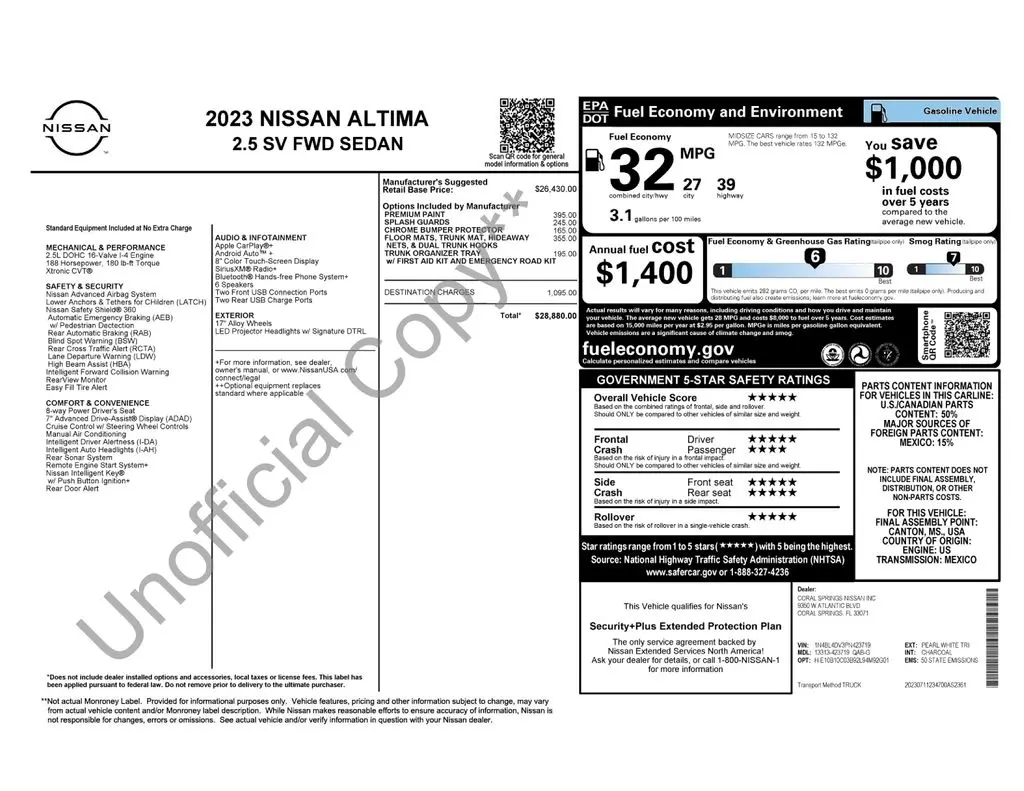 2023 Nissan Altima - $17,901