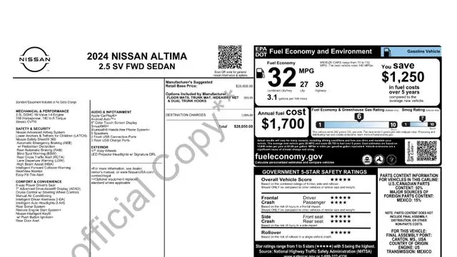 2024 Nissan Altima 2.5 SV