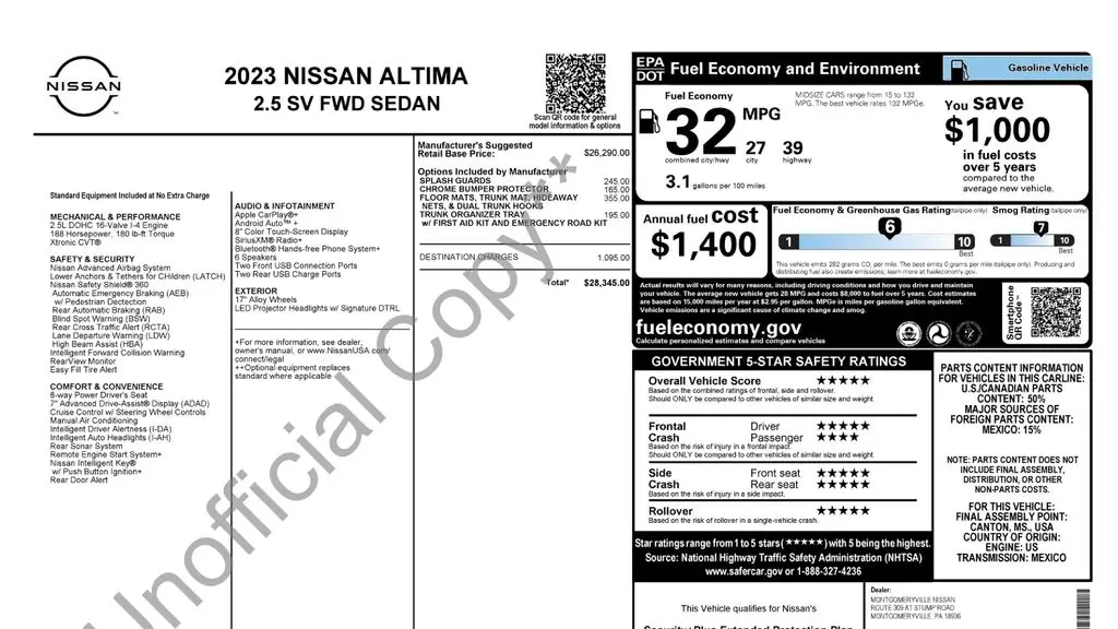 2023 Nissan Altima 2.5 SV