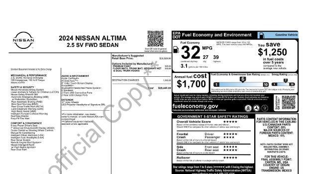 2024 Nissan Altima 2.5 SV
